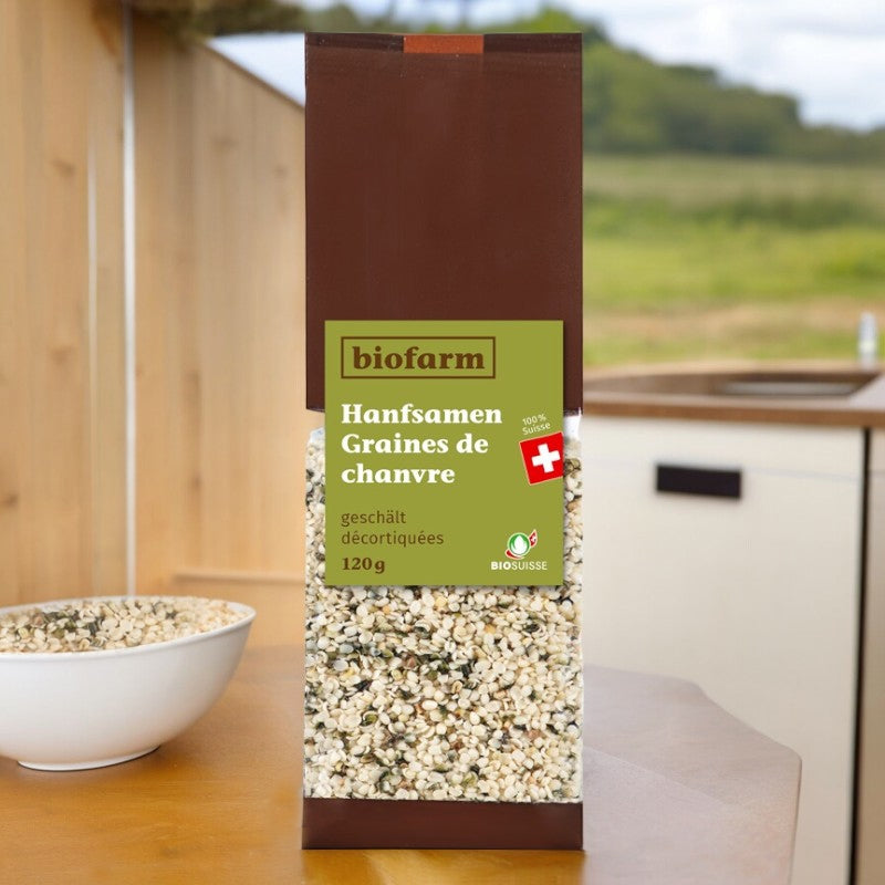 Graines de chanvre décortiquées suisses BIO - 120g - Biofarm