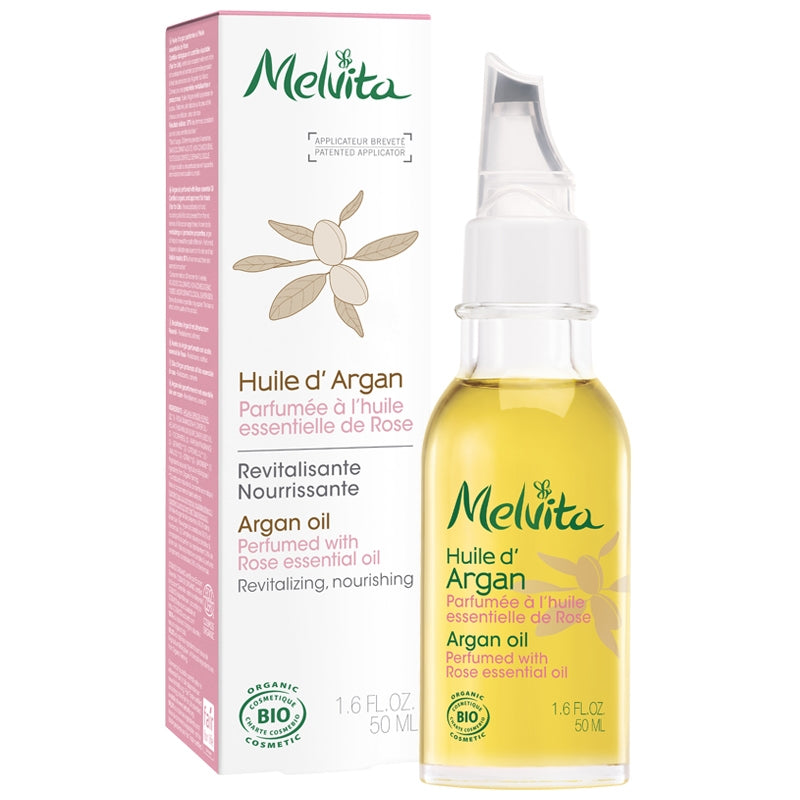 Huile d'argan parfumée à l'huile essentielle de rose BIO - 50ml - Melvita