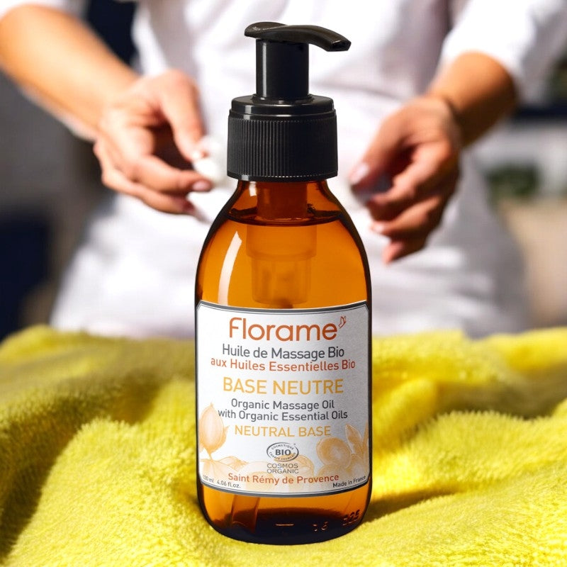 Huile de massage base neutre BIO abricot & sésame - 120ml - Florame