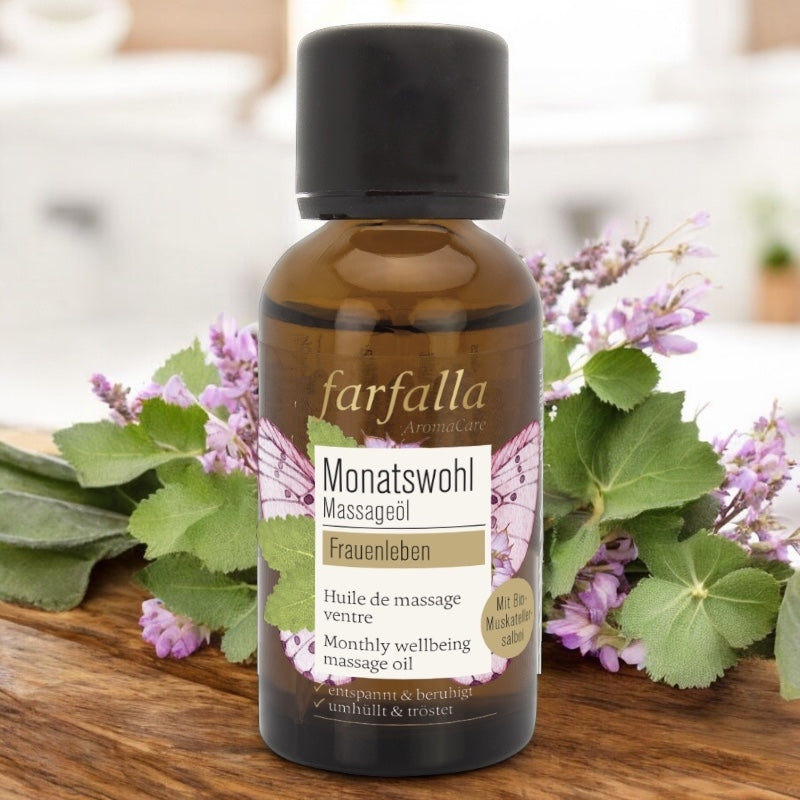 Huile de massage ventre BIO sauge sclarée - 30ml - Farfalla