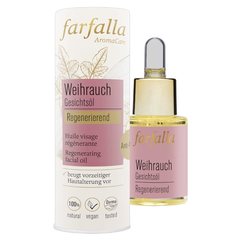 Huile visage régénérante BIO encens - 15ml - Farfalla