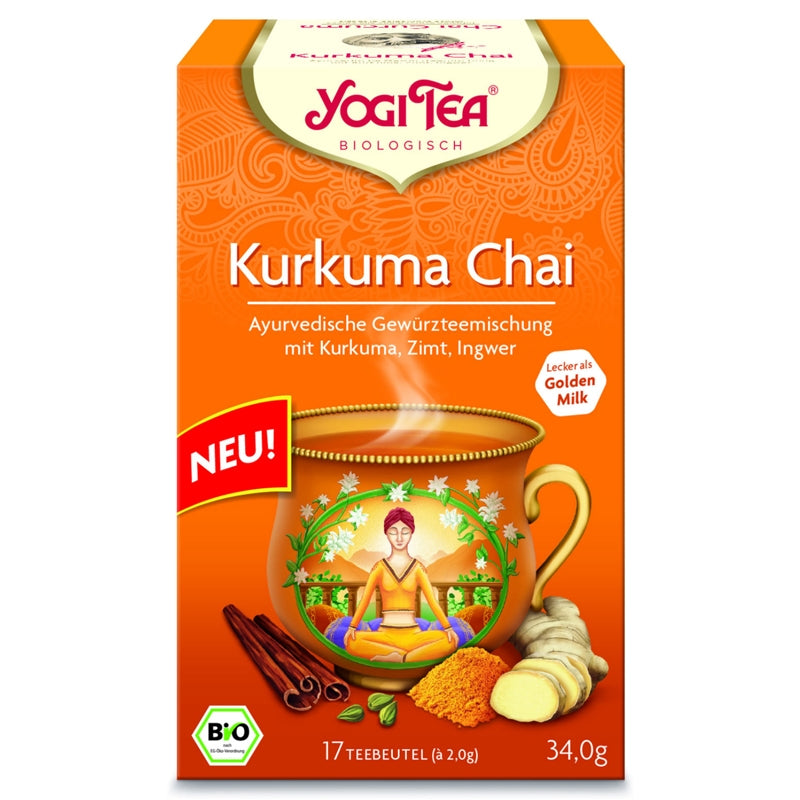 Bio-Kurkuma-, Zimt- und Ingwer-Aufguss – Kurkuma-Chai – Yogi-Tee