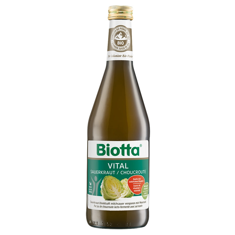 Milchsauer vergorener Sauerkrautsaft mit Bio-Meersalz – 500 ml – Biotta