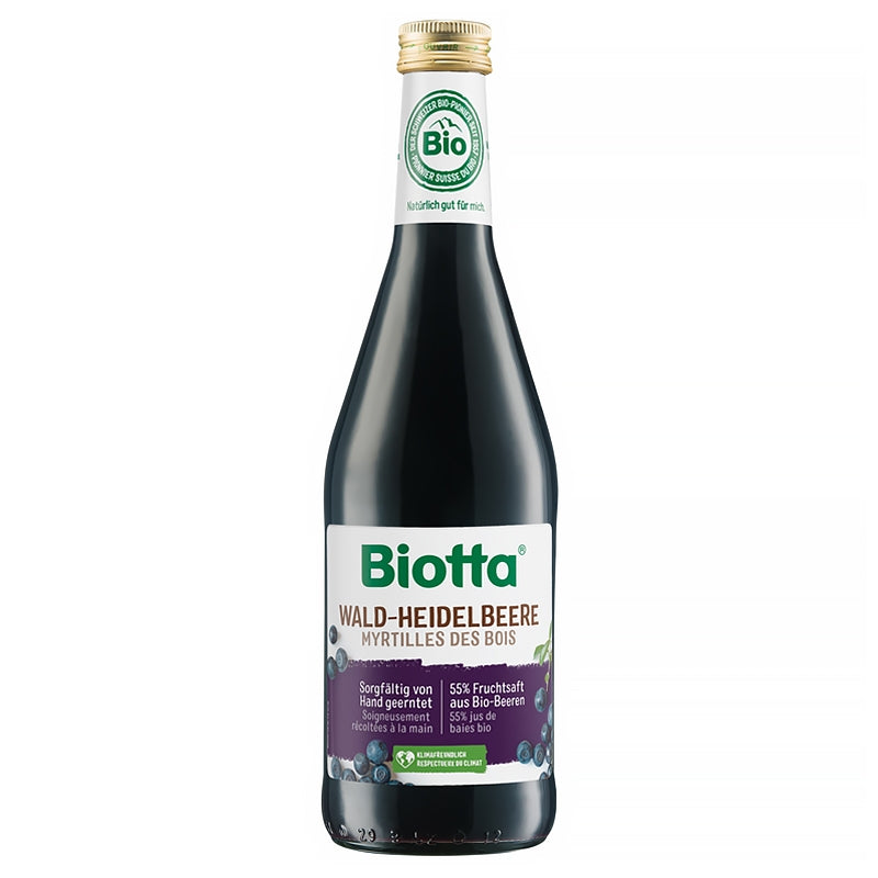Bio-Wildheidelbeersaft, Aufgussextrakt & Agavendicksaft – 500 ml – Biotta