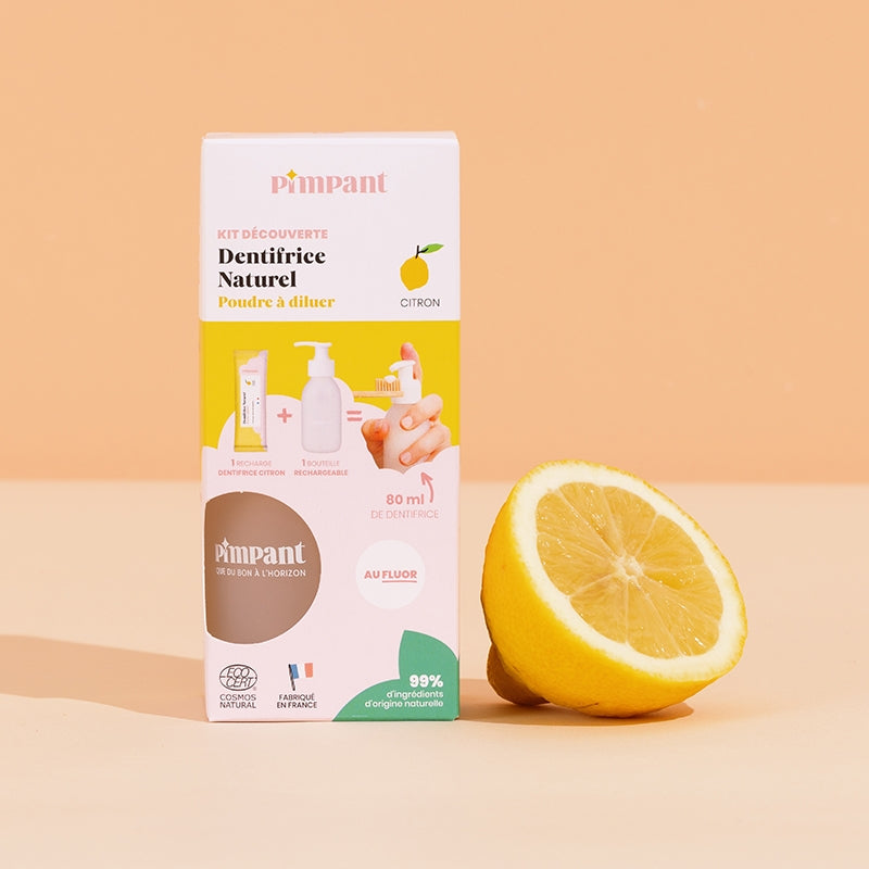 Kit découverte dentifrice citron avec fluor - Pimpant