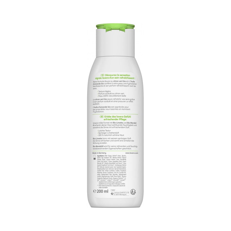 Lait corps rafraîchissant BIO citron vert & amande - 200ml - Lavera