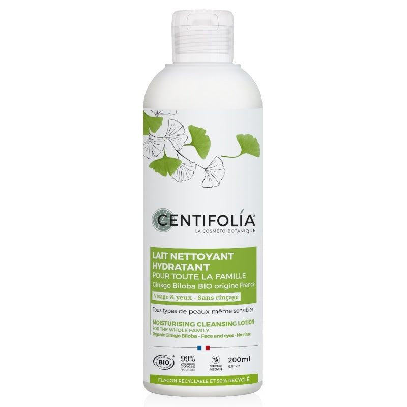 Lait nettoyant hydratant famille BIO ginkgo biloba - 200ml - Centifolia