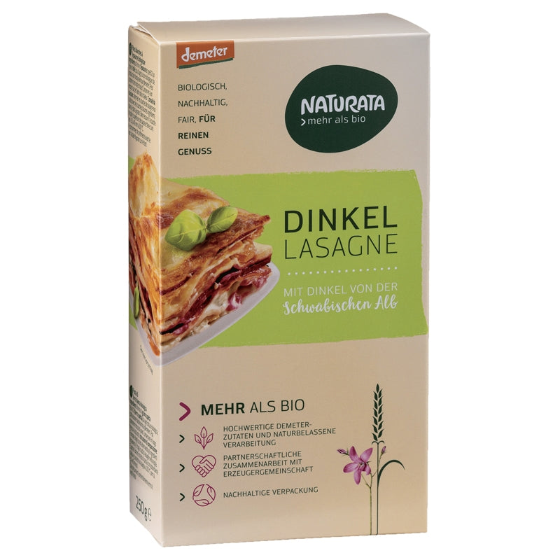Bio-Lasagne aus weißem Dinkel – 250 g – Naturata