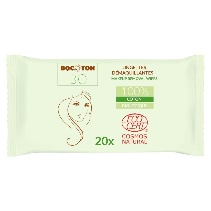 Bio-Aloe-Vera-Make-up-Entfernungstücher – 20 Stück – Bocoton