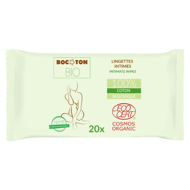 Bio-Aloe-Vera-Intimhygienetücher – 20 Stück – Bocoton