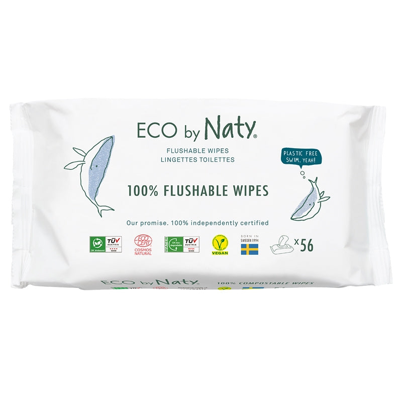 100 % biologisch abbaubare Tücher für Toiletten und WCs – 56 Stück – Naty