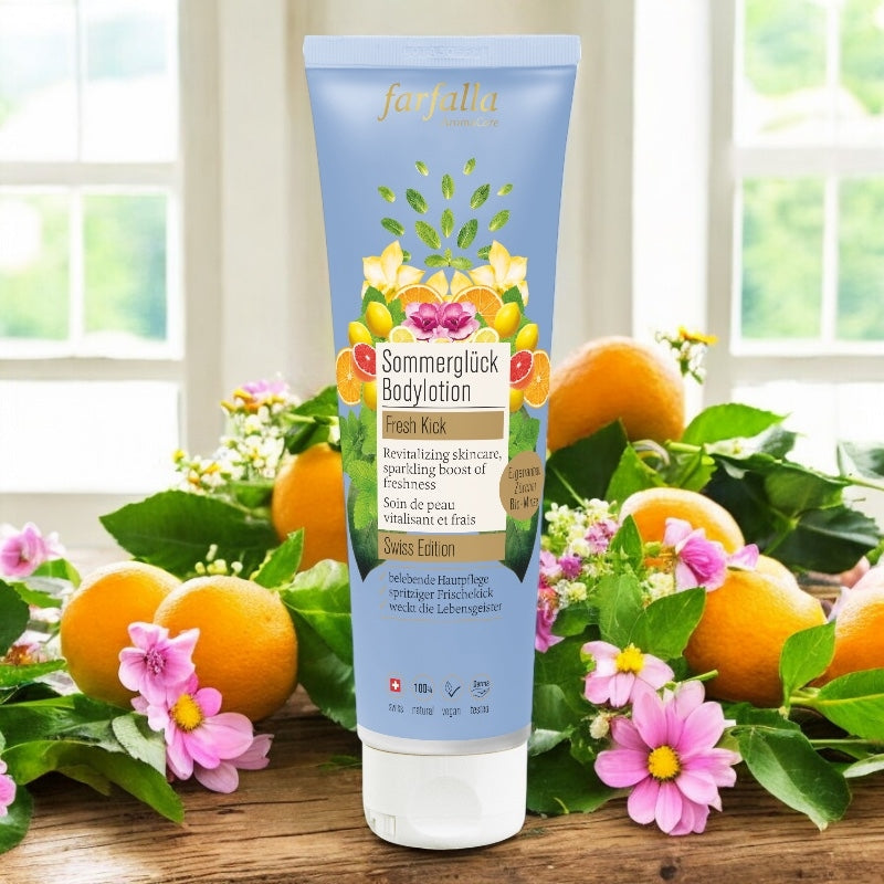 Bio-Körperlotion „Sommervergnügen“ mit Minze – 150 ml – Farfalla