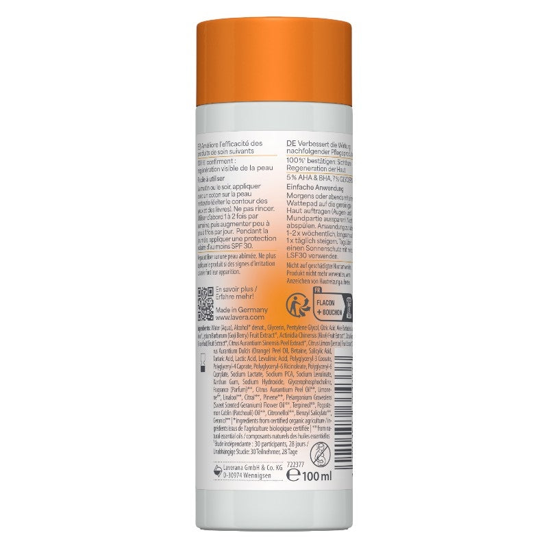 Lotion exfoliante éclat BIO AHA & BHA - 100ml - Lavera