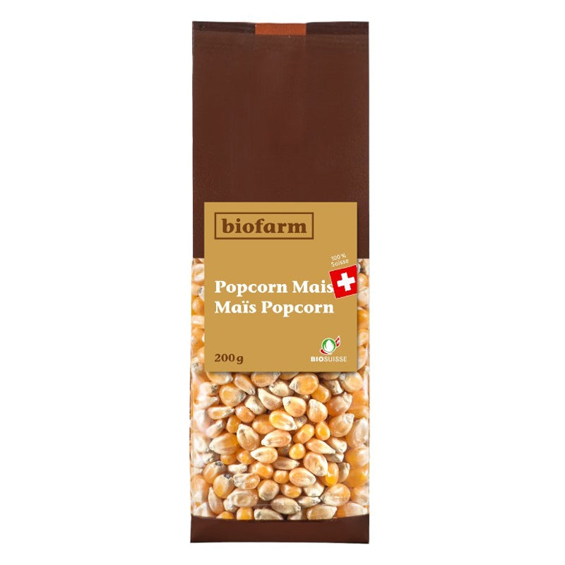 Bio-Popcornmais aus der Schweiz von Biofarm, 200 g