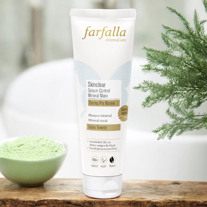 Bio-Mineralmaske mit grüner Tonerde und Teebaumöl – 50 ml – Farfalla