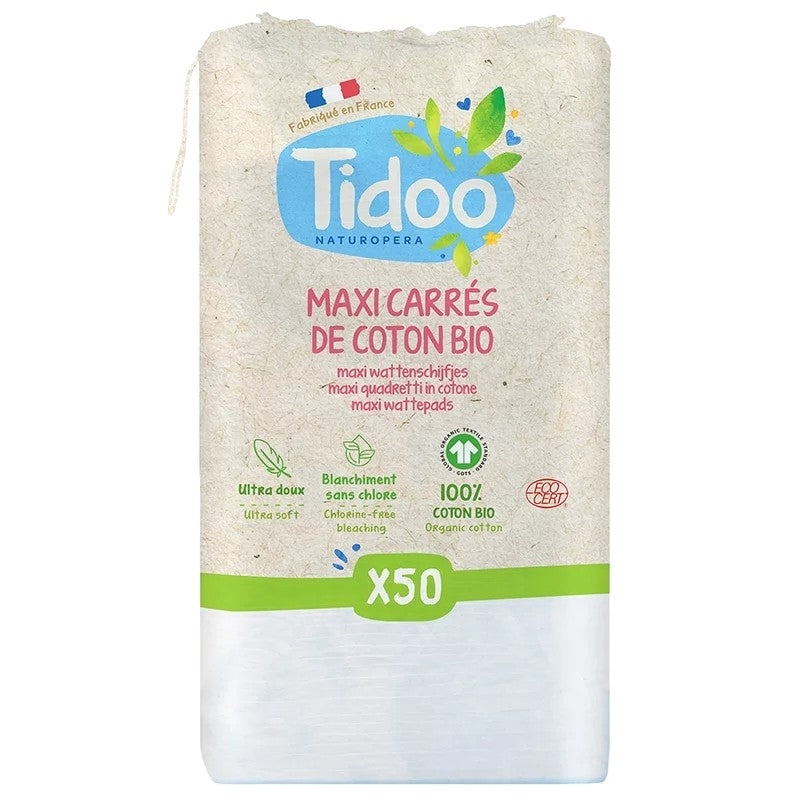Maxi Bio-Baumwoll-Tücher - 50 Stück - Tidoo