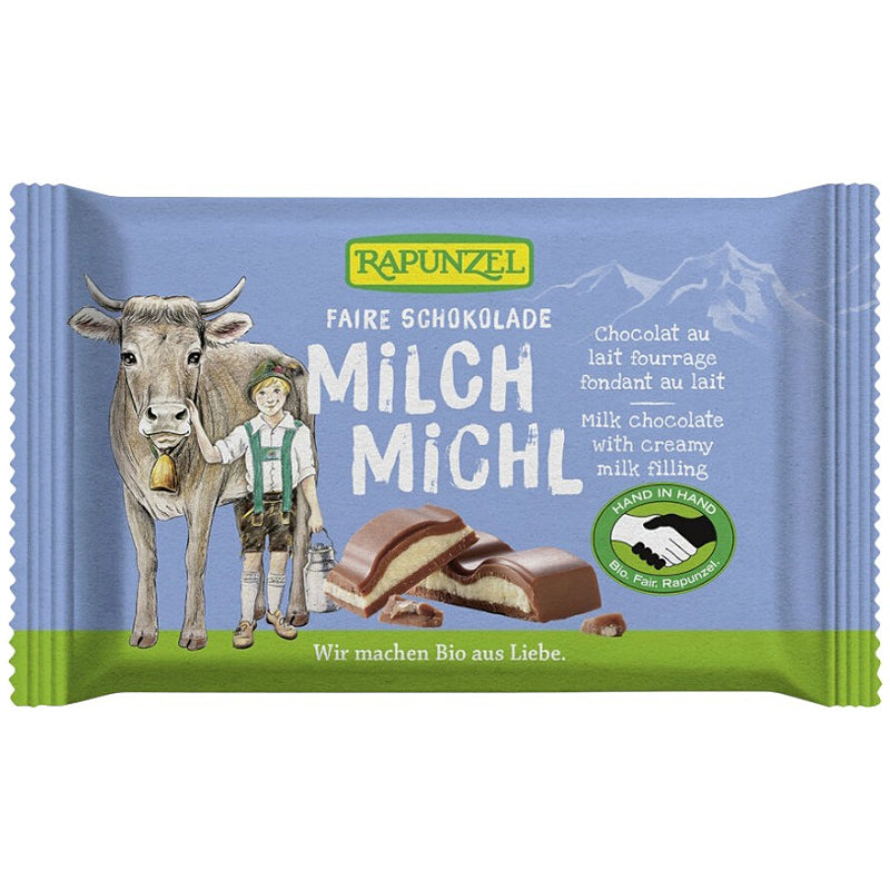 Milch Michl Vollmilchschokolade mit flüssiger Milchfüllung, Bio - 100 g - Rapunzel