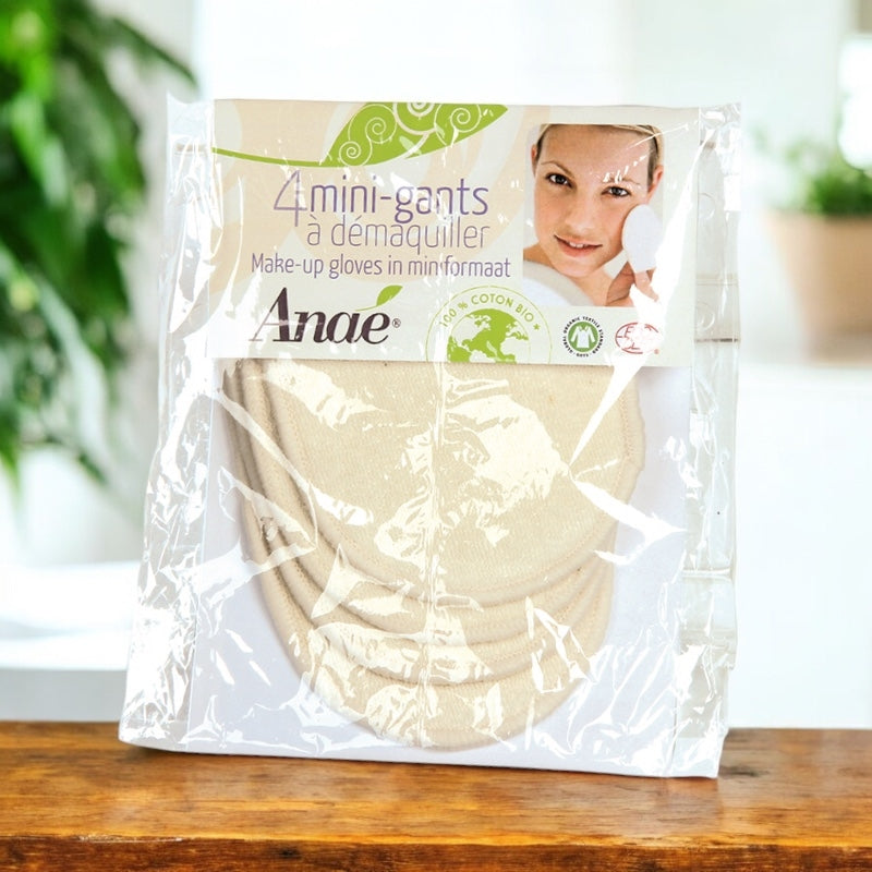 Mini-Waschhandschuhe zum Abschminken aus Bio-Baumwolle – 4 Stück – Anaé