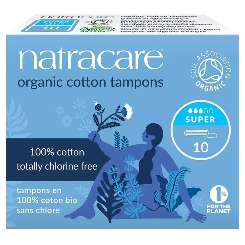 Mini tampons super sans applicateur BIO flux moyen-fort - 10 pcs Natracare