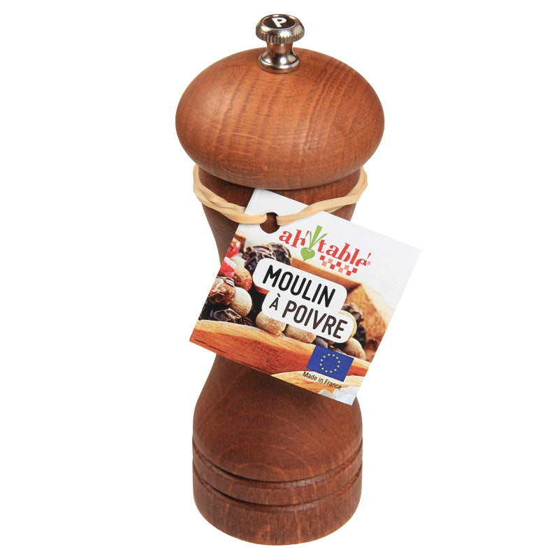 Kleine Pfeffermühle aus Holz und Stahl – ach, Tisch!