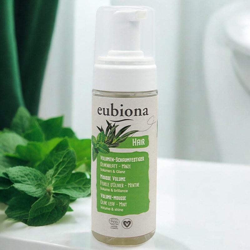 Bio-Volumenmousse mit Olivenblatt und Minze – 150 ml – Eubiona