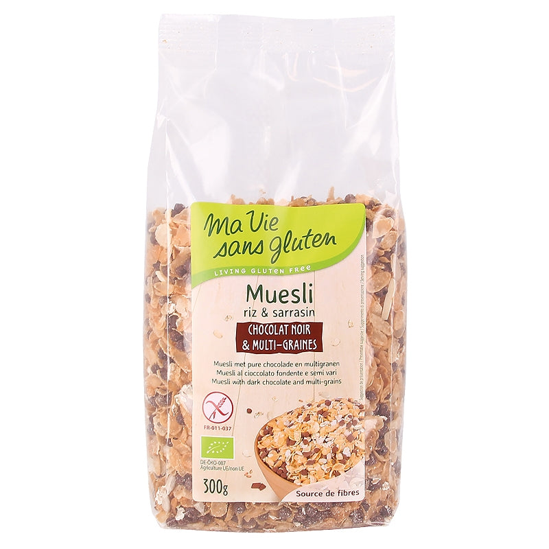 Bio-Müsli mit dunkler Schokolade und vielen Körnern – 300 g – My Gluten-Free Life