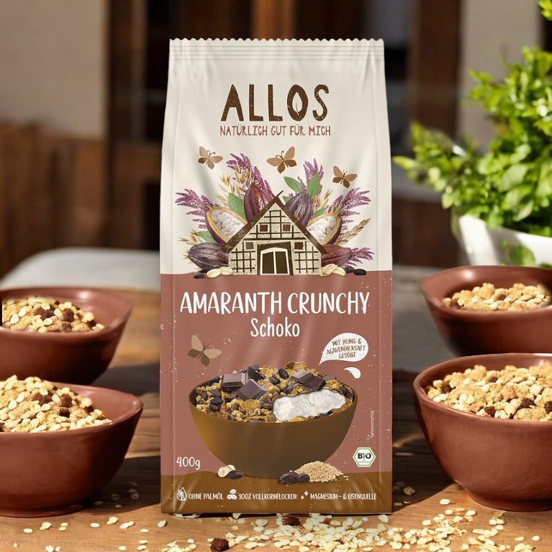 Bio-Amaranth-Schokoladen-Crunchy-Müsli – 400 g – Allos