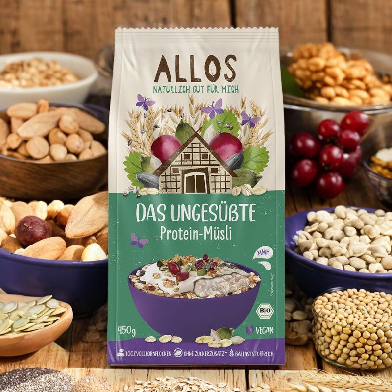 Bio-Protein-Müsli ohne Zuckerzusatz – 450 g – Allos