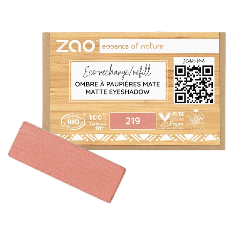 Ombre a paupieres mate rose terracotta n219 bio recharge 13 g zao