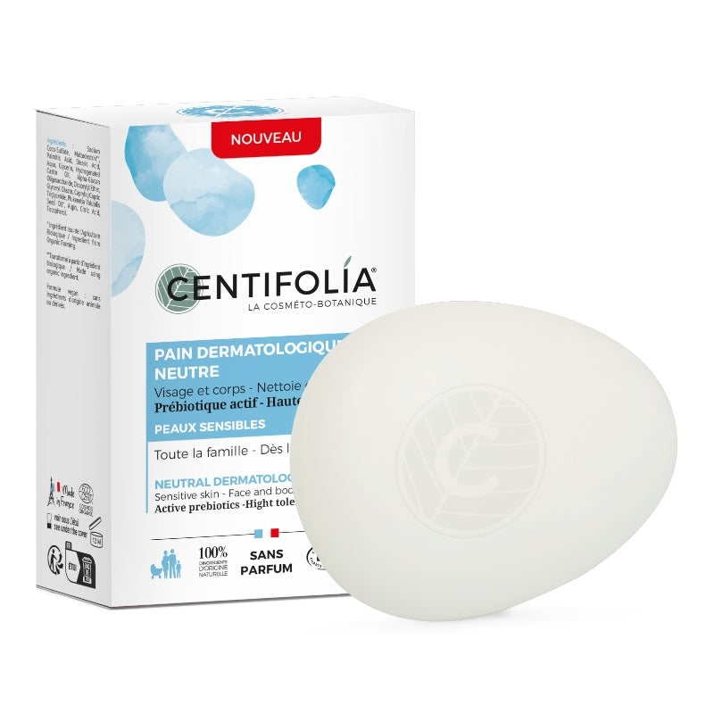 Pain dermatologique surgras neutre bio sans parfum 85 g centifolia