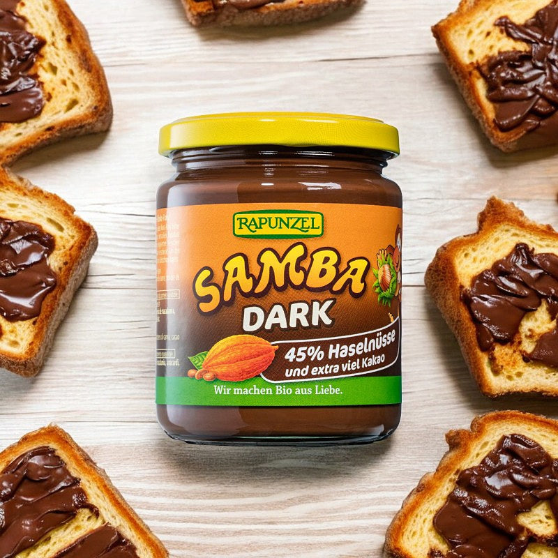 Pâte à tartiner aux noisettes & au cacao Samba Dark BIO - 250g - Rapunzel