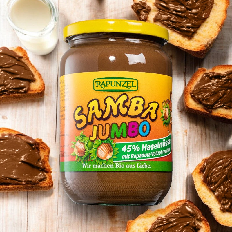 Pâte à tartiner chocolatée aux noisettes Samba BIO - 750g - Rapunzel