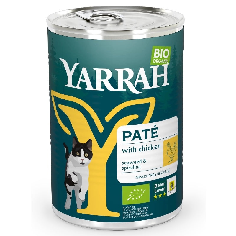 Pâté poulet avec spiruline pour chat BIO - 400g - Yarrah