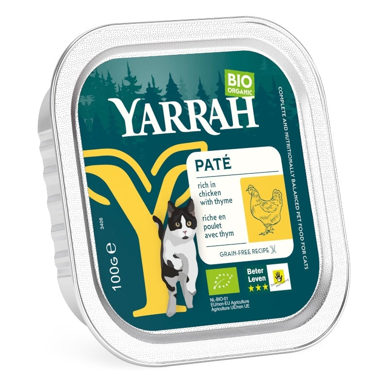 Bio-Hühnerpastete mit Thymian für Katzen - 100 g - Yarrah