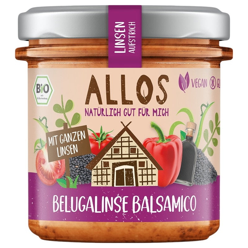 Bio-Gemüsepastete aus Beluga-Linsen und Balsamico-Essig – 140 g – Allos