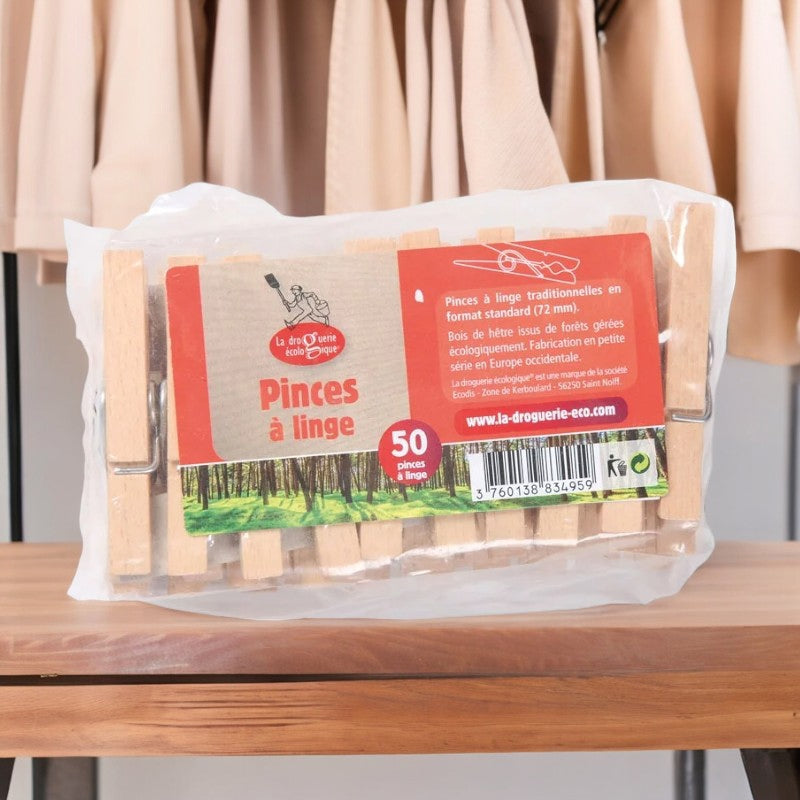 Wäscheklammern – 50 Stück – Die umweltfreundliche Drogerie