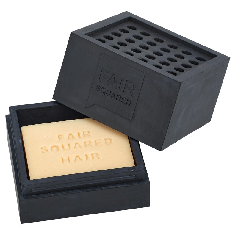 Seifenschale aus schwarzem Naturkautschuk – Fair Squared