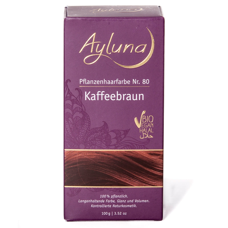 Bio-Pflanzenfarbstoffpulver Nr. 80, Kaffeefarbe – 100 g – Ayluna