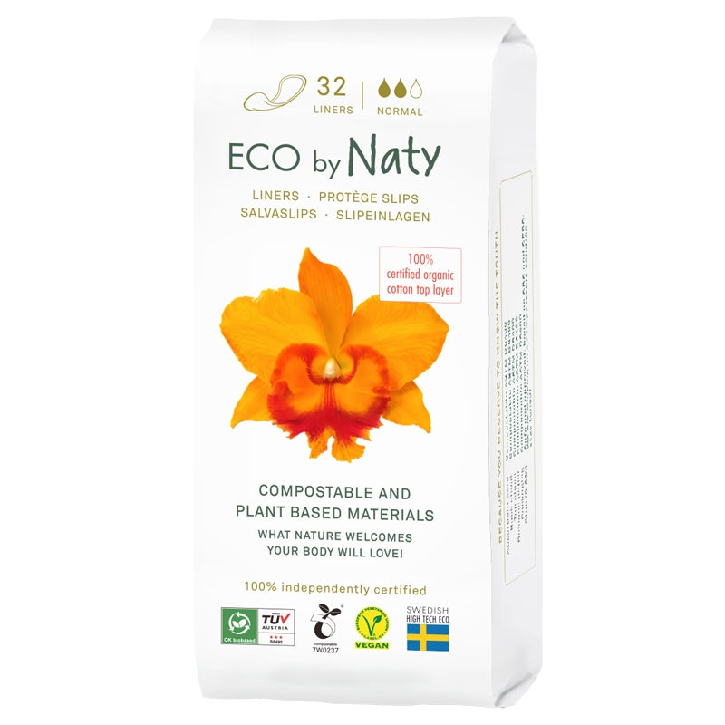 Normale ECO-Slipeinlagen, sehr leichte Menstruation – 32 Stück – Naty