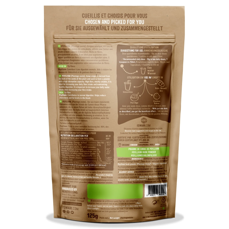 Bio-Flohsamenschalenpulver – 125 g – Iswari