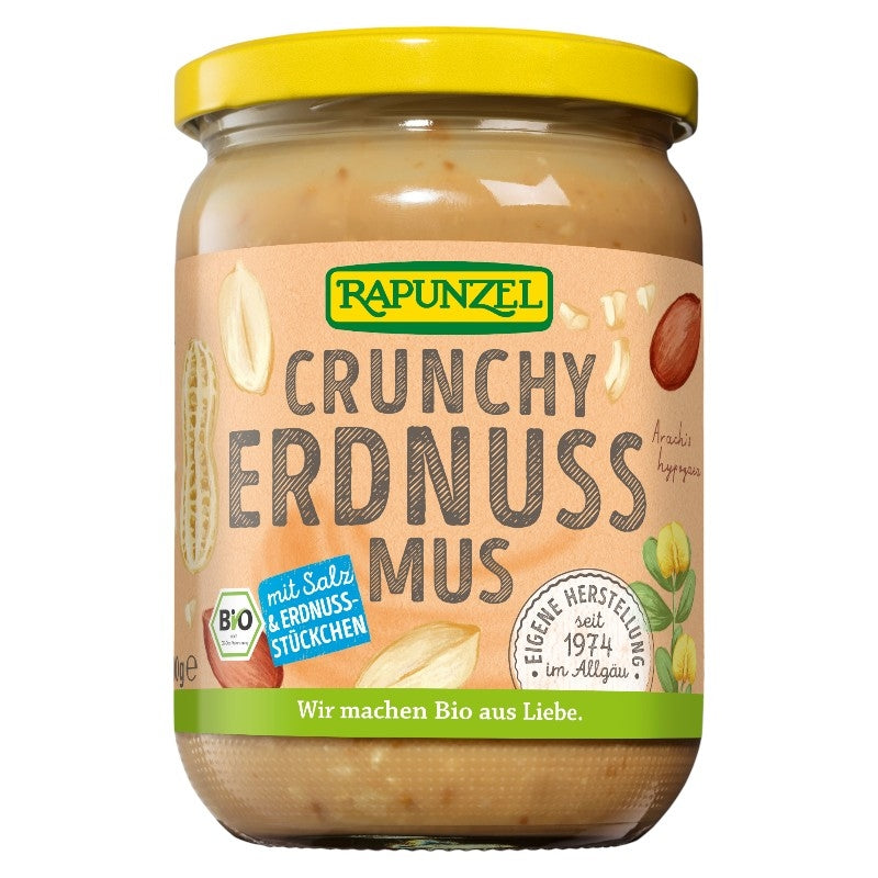 Purée de cacahuètes avec sel Crunchy BIO - 500g - Rapunzel