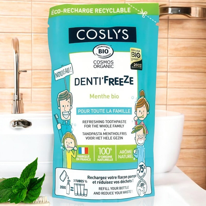 Recharge dentifrice famille BIO menthe sans fluor - 350g - Coslys