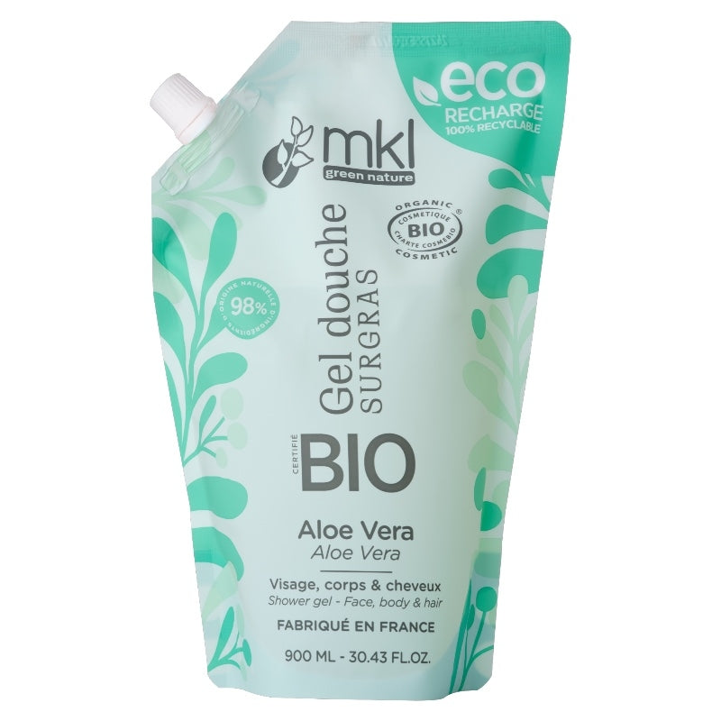 Recharge gel douche bio aloe vera 900 ml mkl green nature