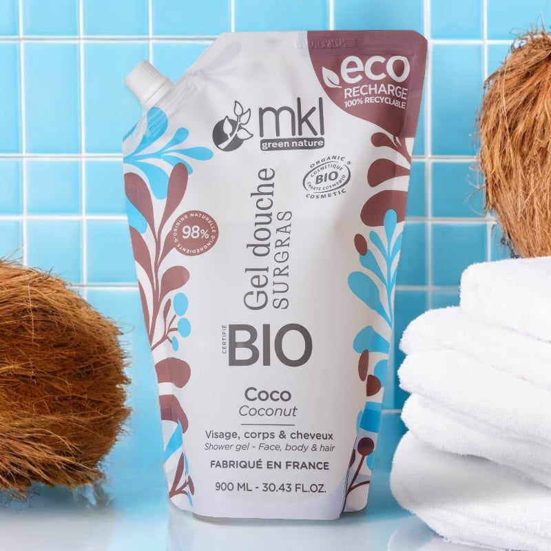 Recharge gel douche bio coco 900 ml mkl green nature 2