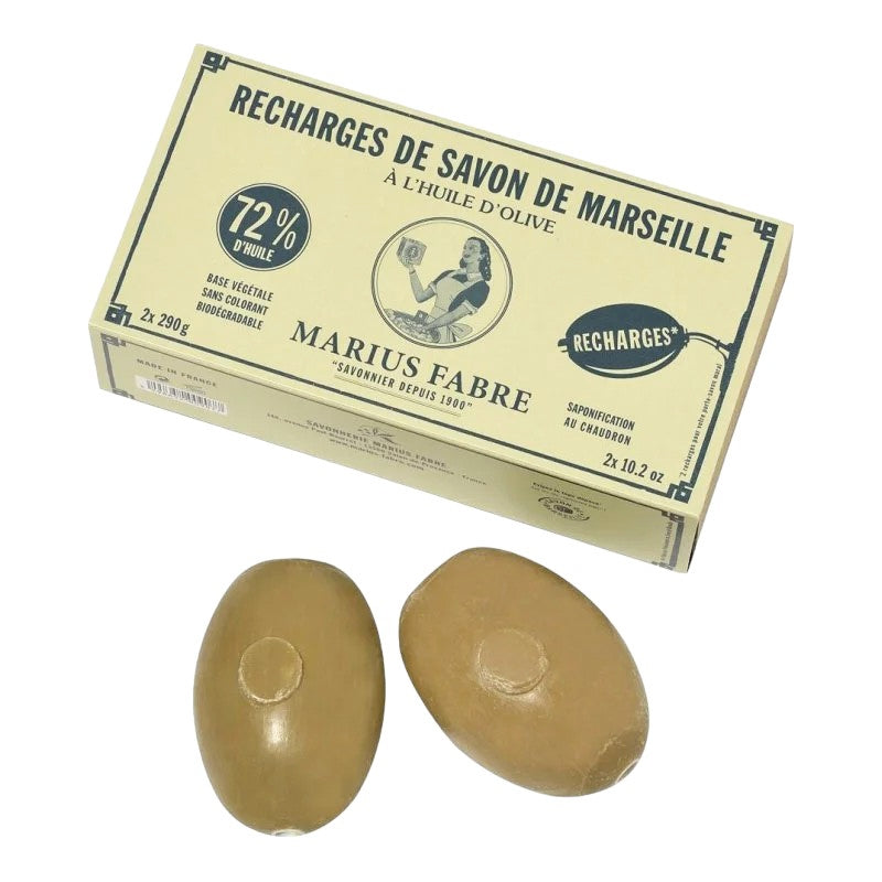 Nachfüllpackung für grüne Marseille-Seife zur Wandmontage – 2 x 290 g – Marius Fabre