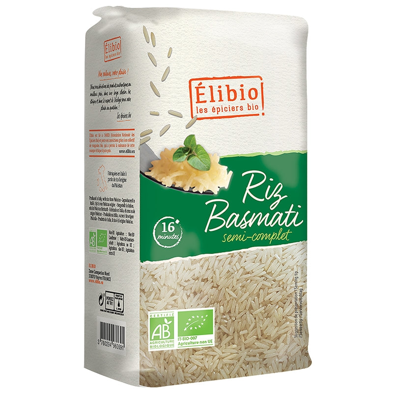 Bio-Basmatireis (halbvollkorn) – 1 kg – Élibio