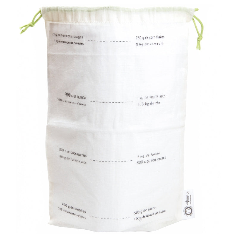 Wiederverwendbare, abgestufte Tasche aus Bio-Baumwolle, Größe M - ah Tisch!