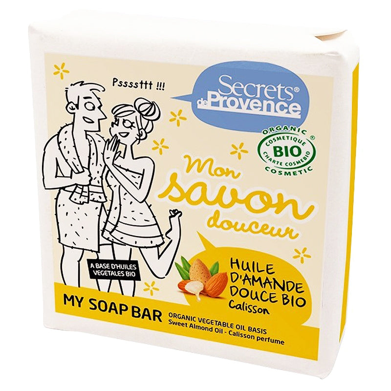 Sanfte Bio-Seife mit süßer Mandel und Calisson – 100 g – Secrets de Provence