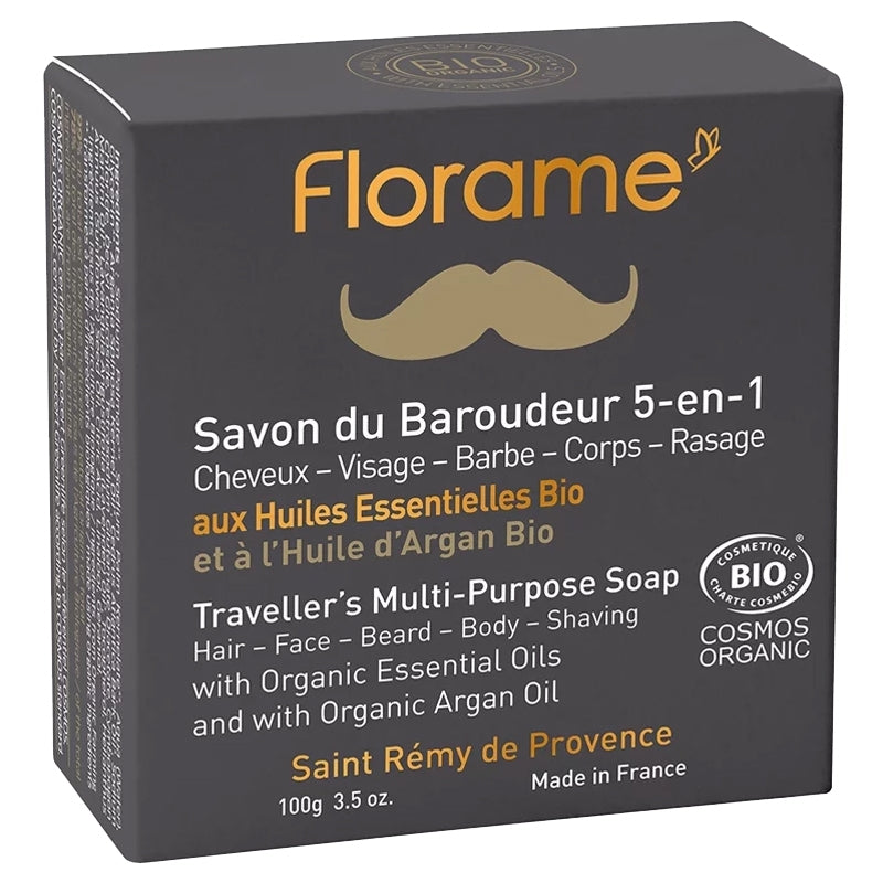 5-in-1 Abenteurerseife für Männer, Bio-Zeder & Arganöl – 100 g – Florame