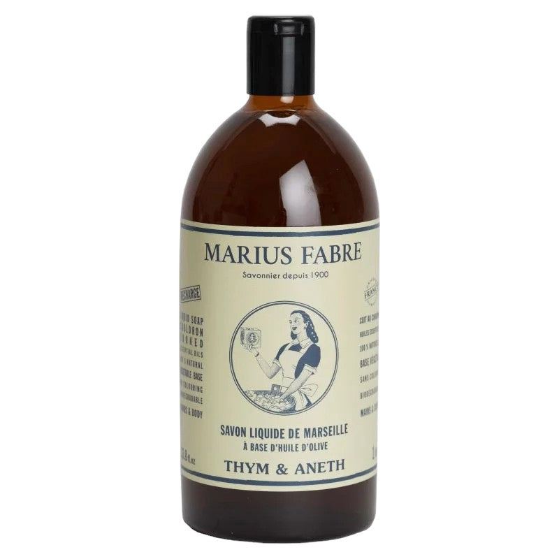 Flüssige Marseiller Seife mit Thymian und Dill - 1L - Marius Fabre